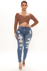 The Comeback Destructed Skinny Jeans - Medium Blue Wash Ins Street